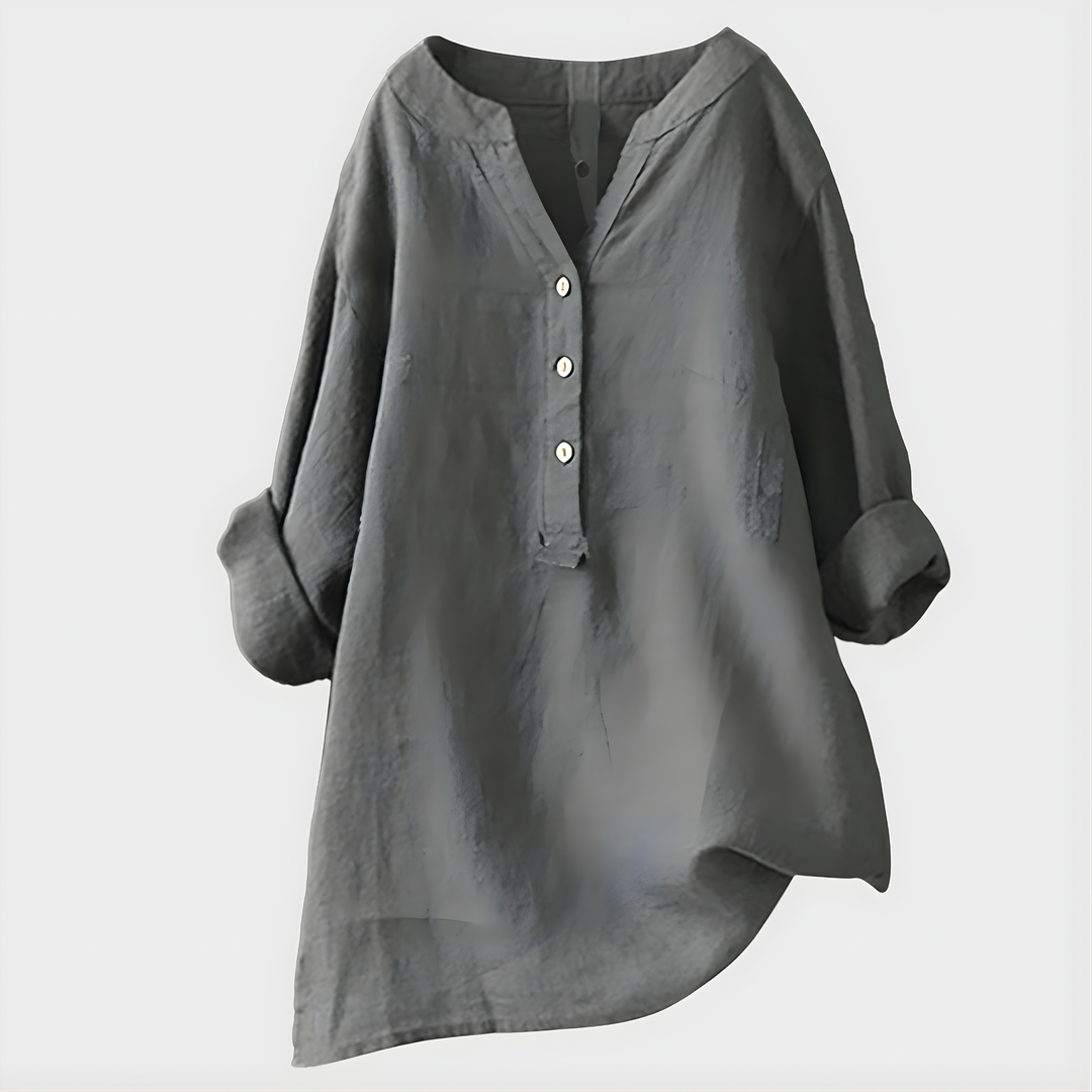 Elara – Elegant V-Neck Blouse