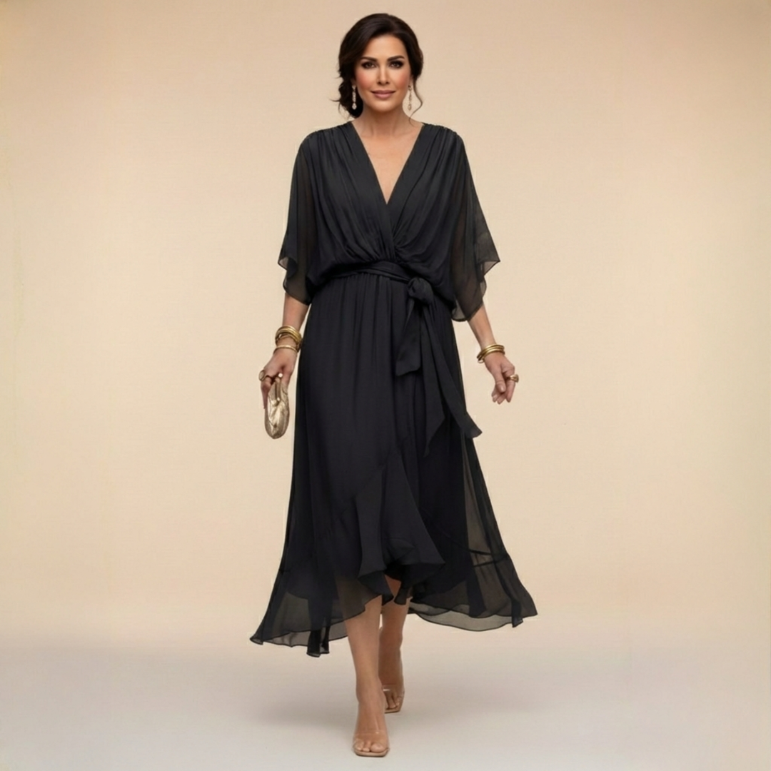 Monica – V-Neck Flowing Dress