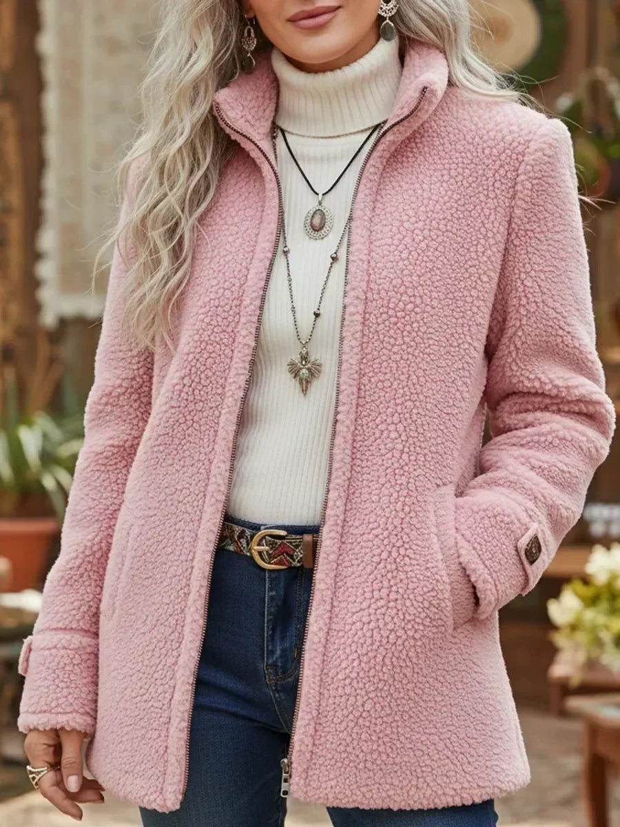 Judith Cozy Stand-Collar Full-Zip Jacket