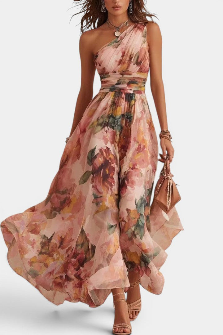 Michelle One-Shoulder Floral Maxi Dress