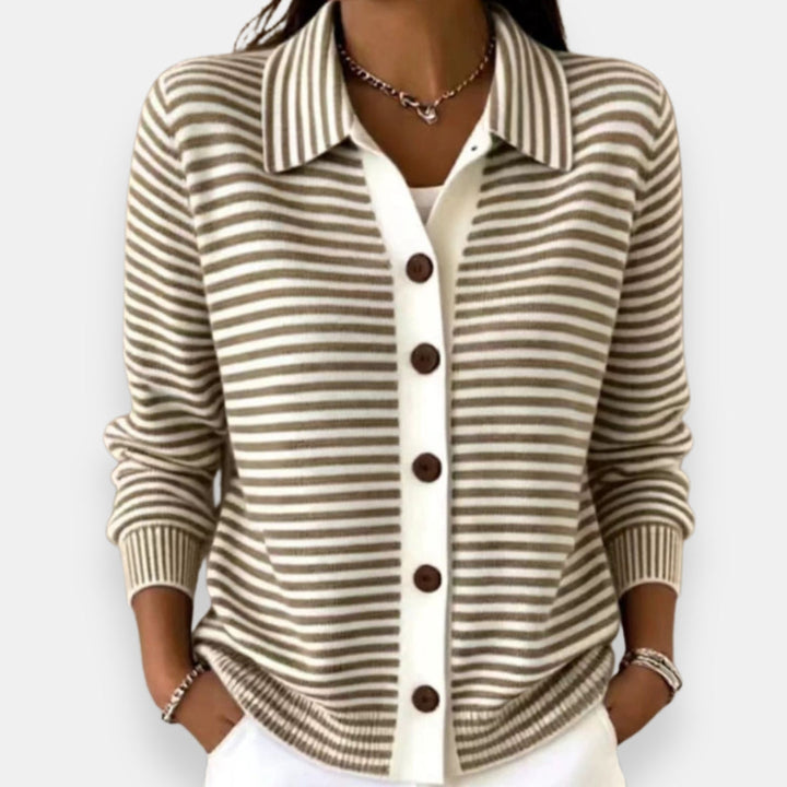 Nola Striped Button Cardigan
