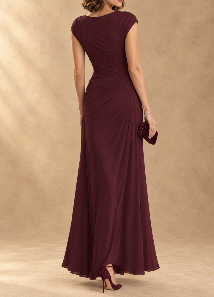 Cynthia Cowl Neck Maxi Dress - Burgundy