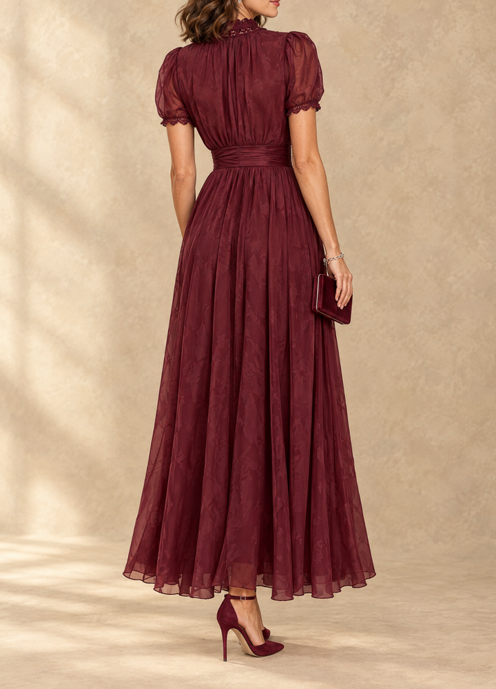 Elia Keyhole Maxi Dress - Burgundy