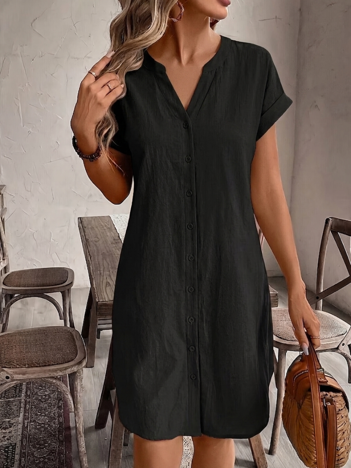 Tess – Linen-Look Shirt Dress