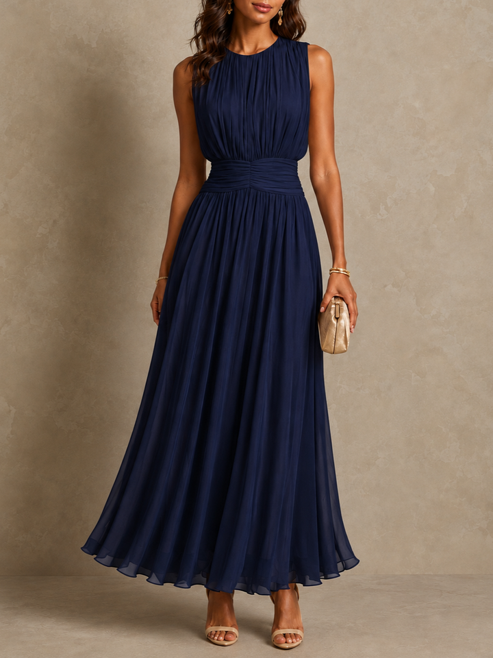 Iselle | Roxanne Ruched Waist Sleeveless Maxi Dress