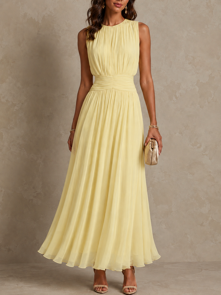 Iselle | Roxanne Ruched Waist Sleeveless Maxi Dress
