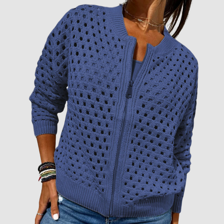 Constance knitted cardigan detail
