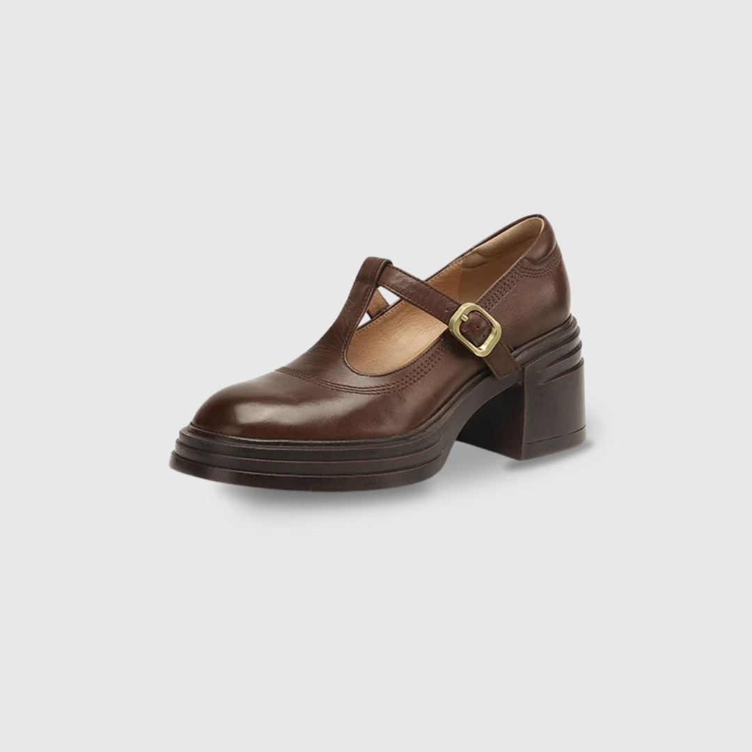 Bettina Chunky Block Heel Mary Jane Pumps