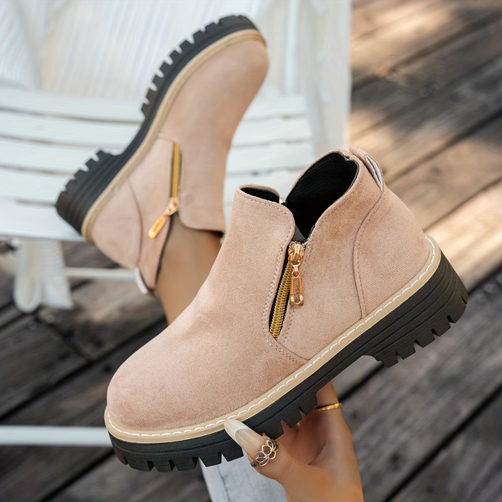Mila Stijlvolle Ankle Boots - Beige