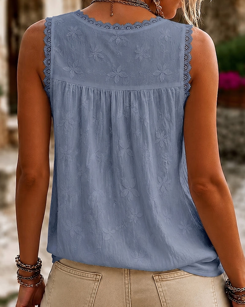 Ava – V-Neck Lace-Up Tank Top