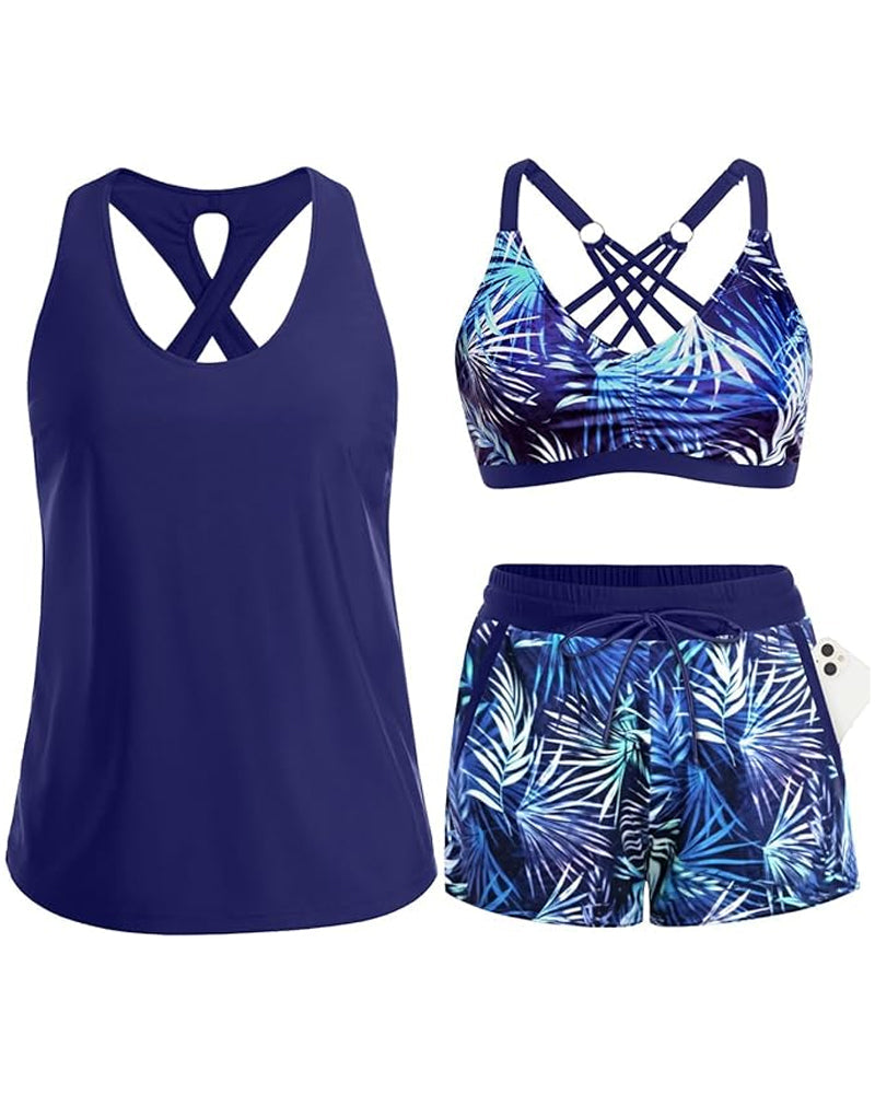 Solene – Three-Piece Tankini Bikini & Cover-Up Set