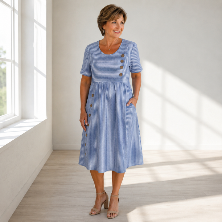 Julia – Striped Midi Dress