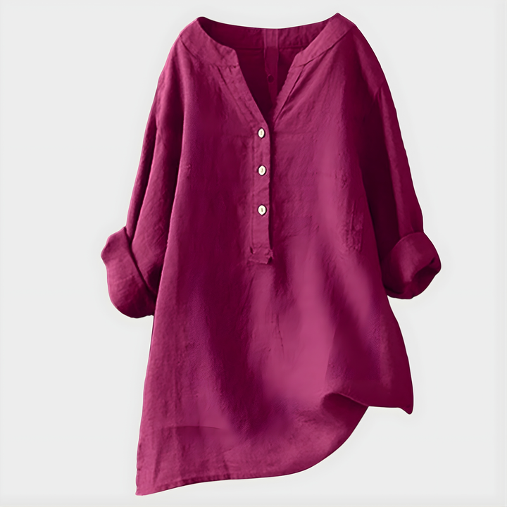 Elara – Elegant V-Neck Blouse
