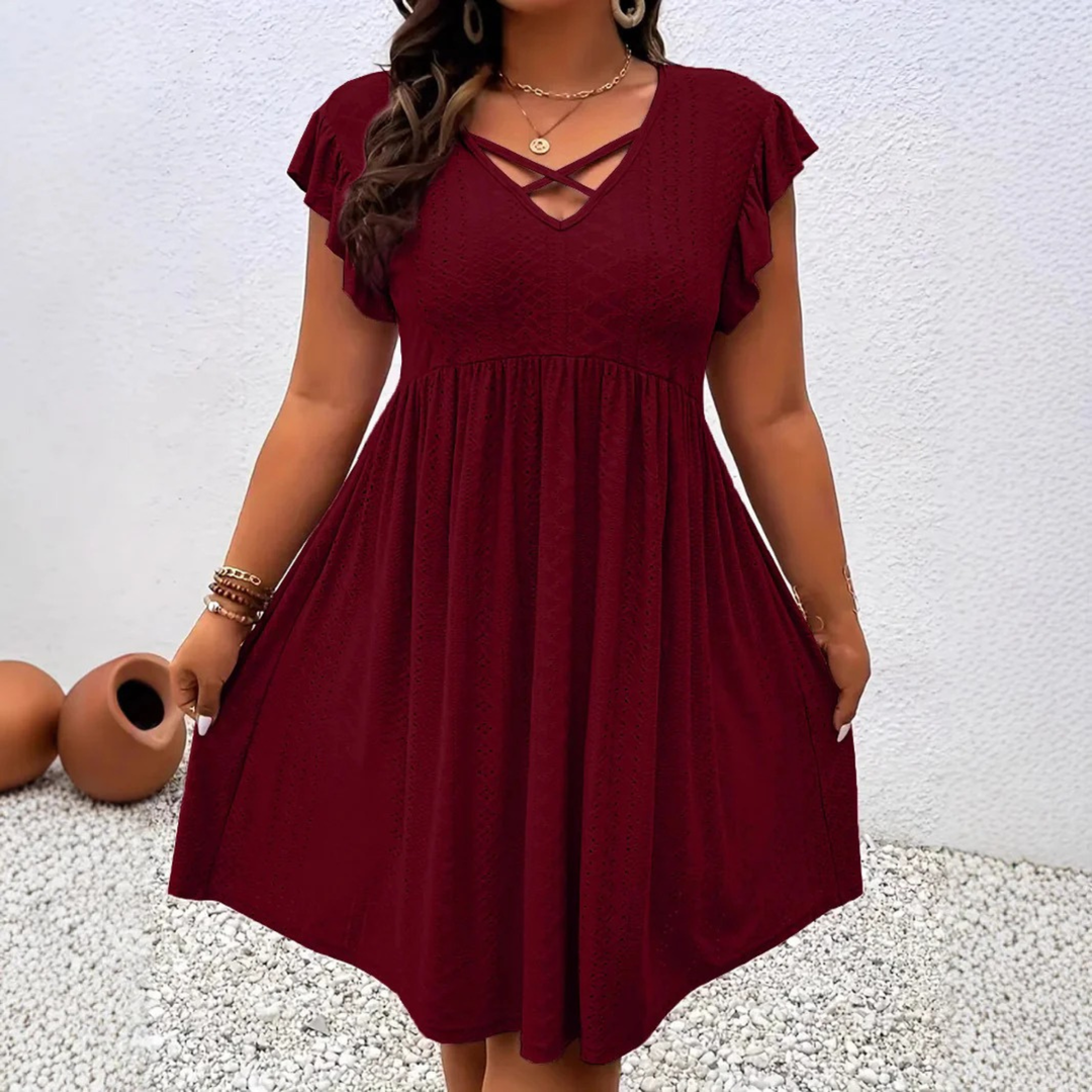 Phoebe – V-Neck Ruffle Dress