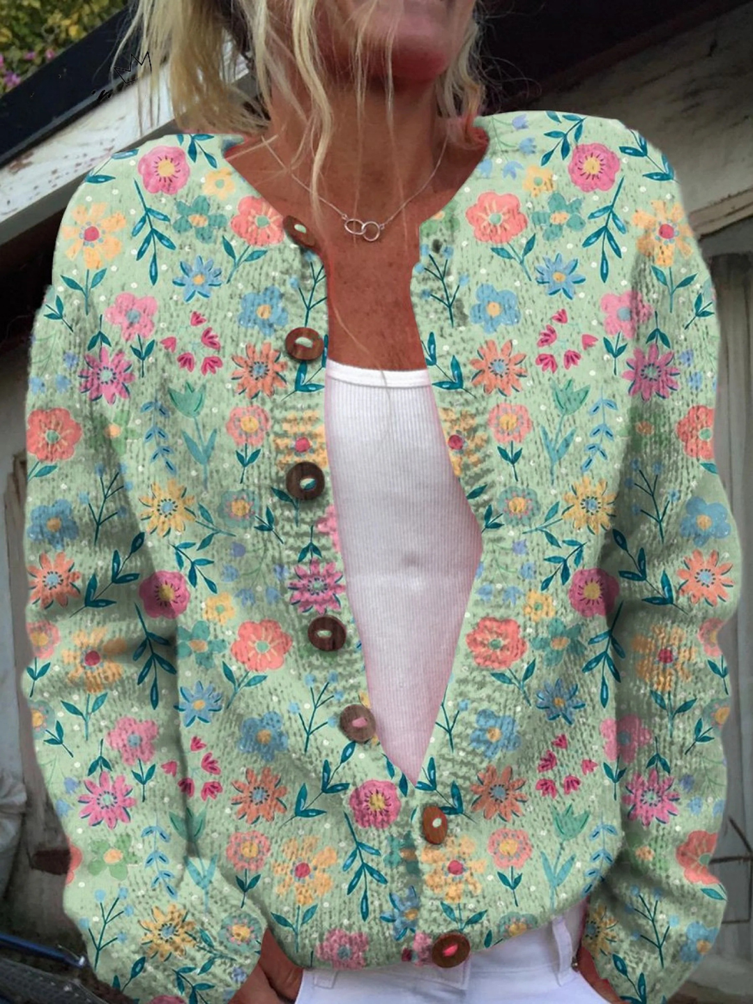 Matilda | Floral Knit Button Cardigan