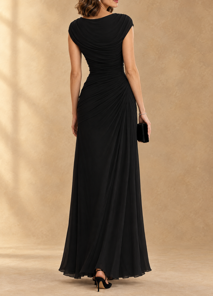 Cynthia Cowl Neck Maxi Dress - Black