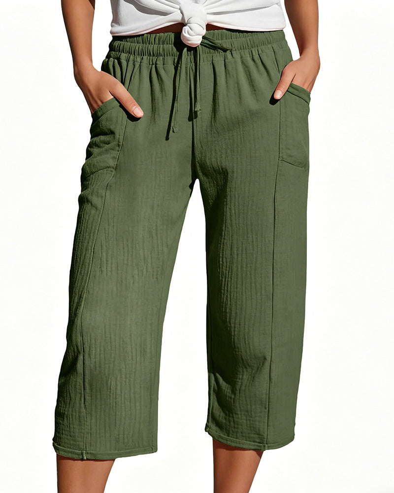 Cleo – Cotton Wide-Leg Cropped Pants