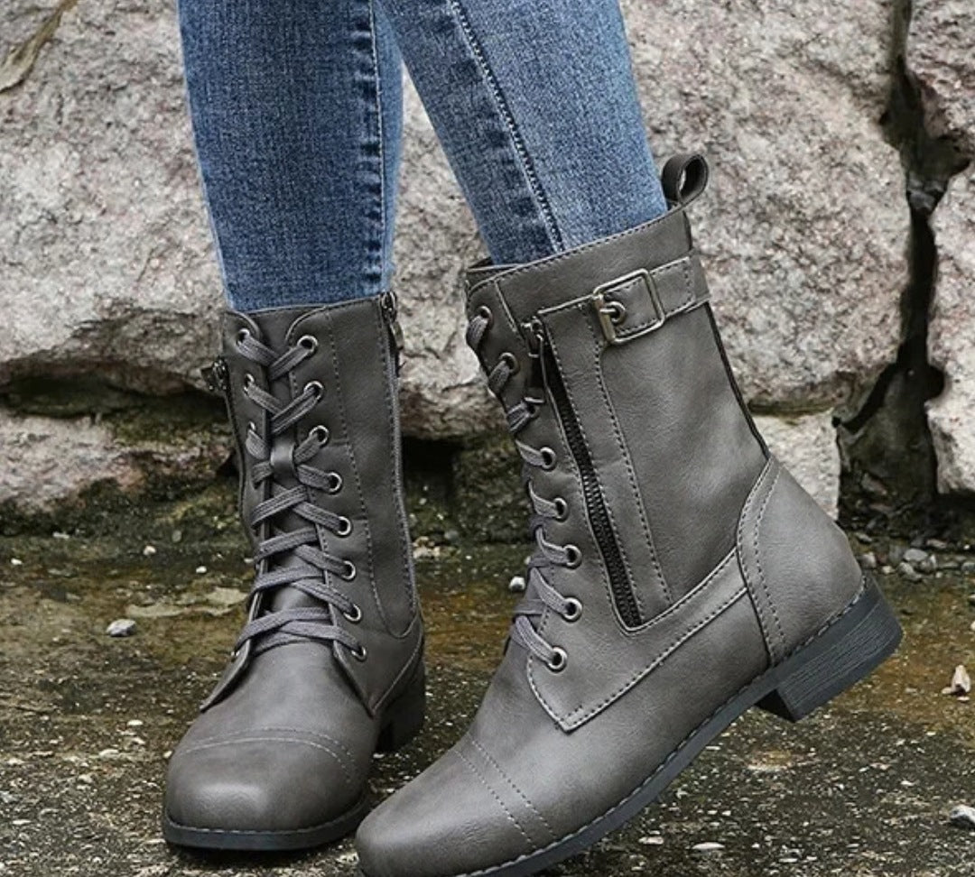 Amarah Comfort Ankle Boots - Gray