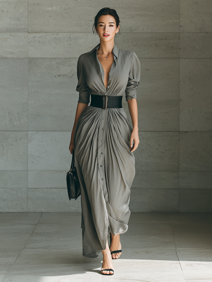 Zahara Long Pleated Dress