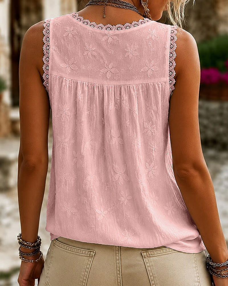 Ava – V-Neck Lace-Up Tank Top