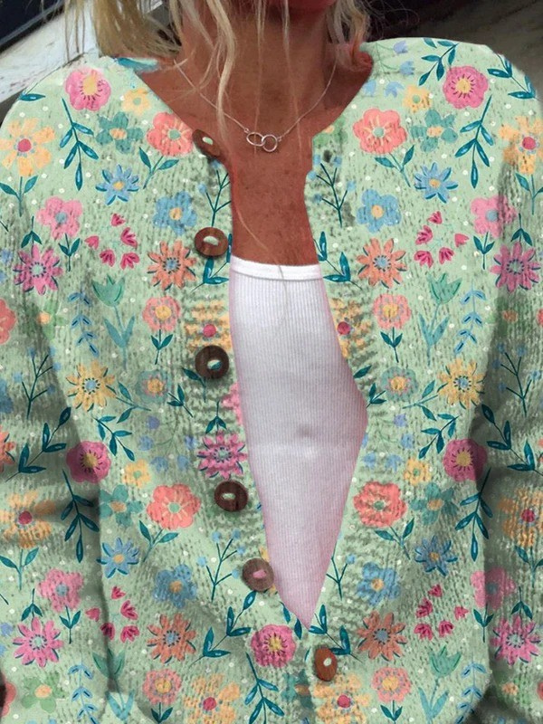 Matilda | Floral Knit Button Cardigan
