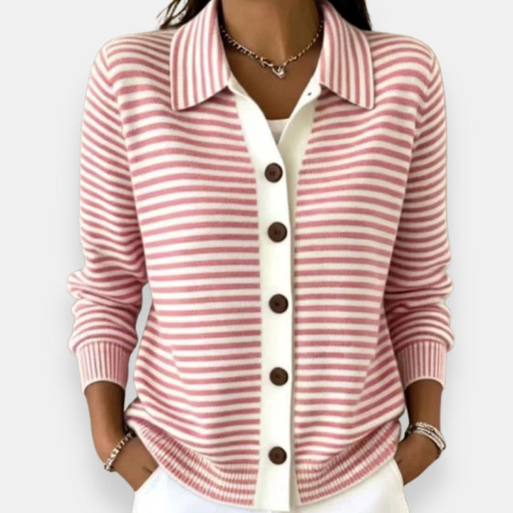 Nola Striped Button Cardigan