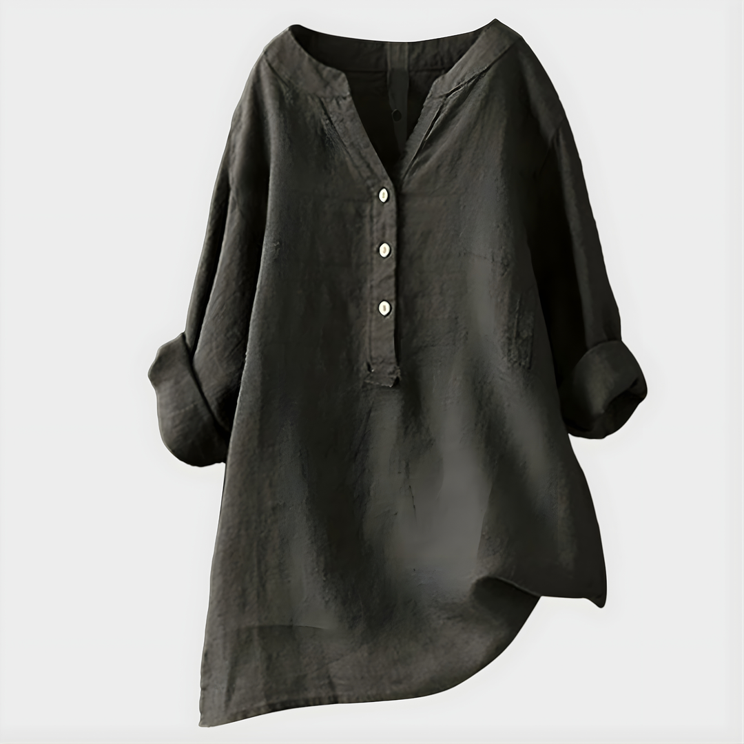 Elara – Elegant V-Neck Blouse
