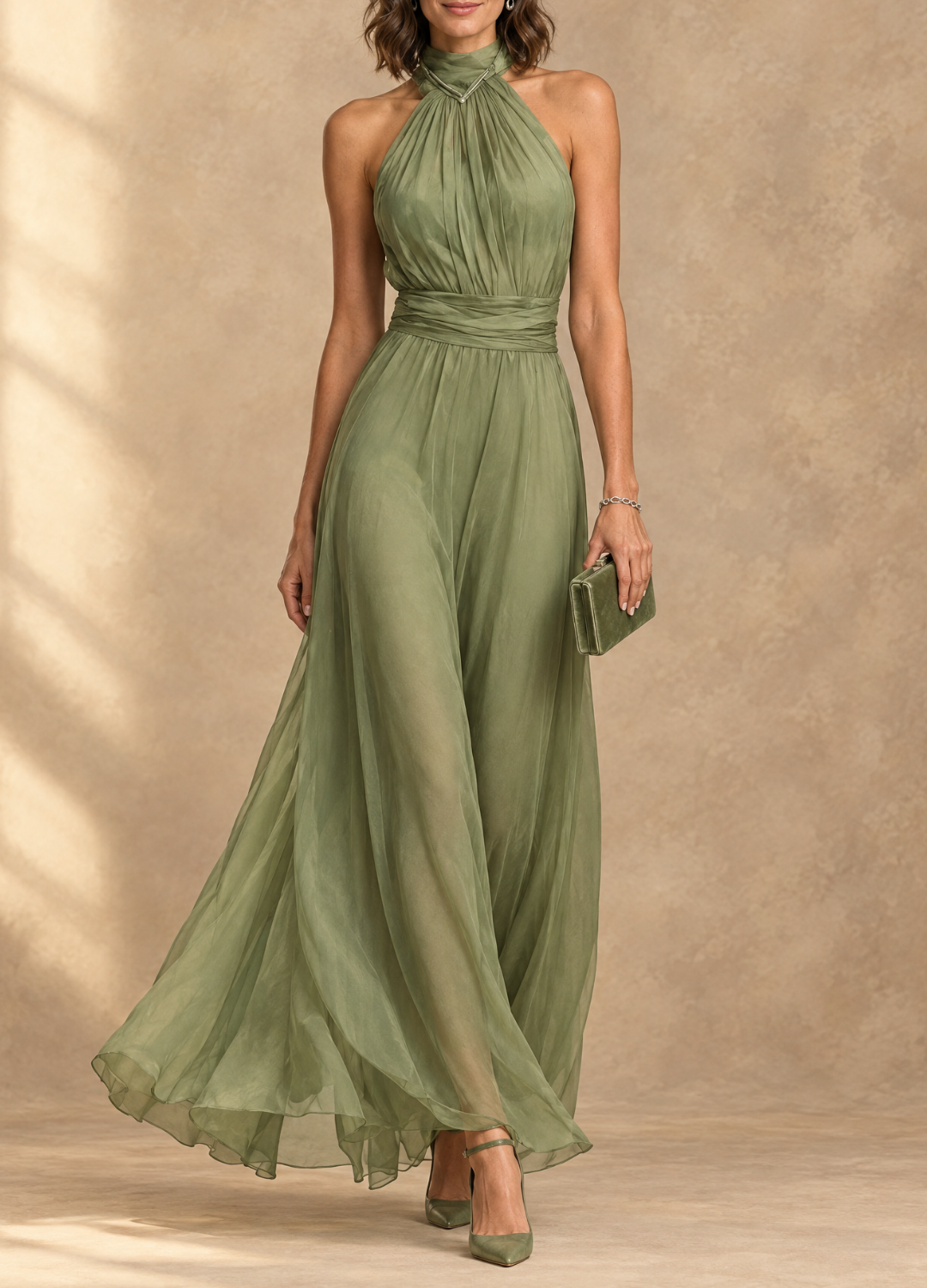 Paula Halter Maxi Dress - Green