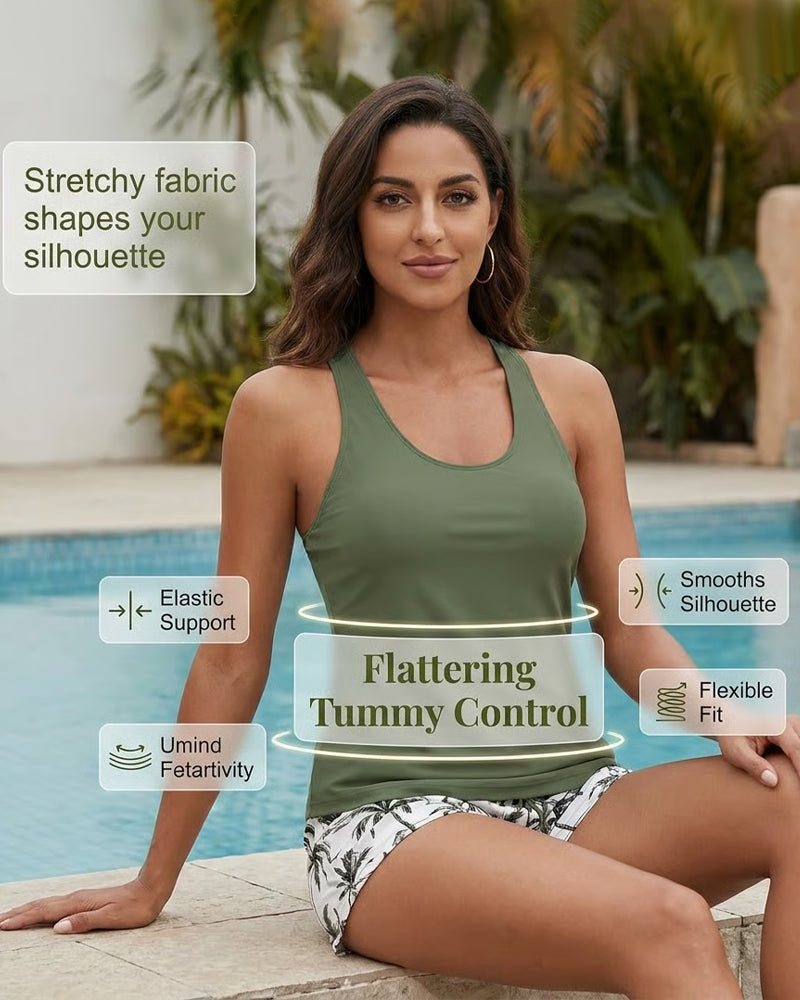 Solene – Three-Piece Tankini Bikini & Cover-Up Set