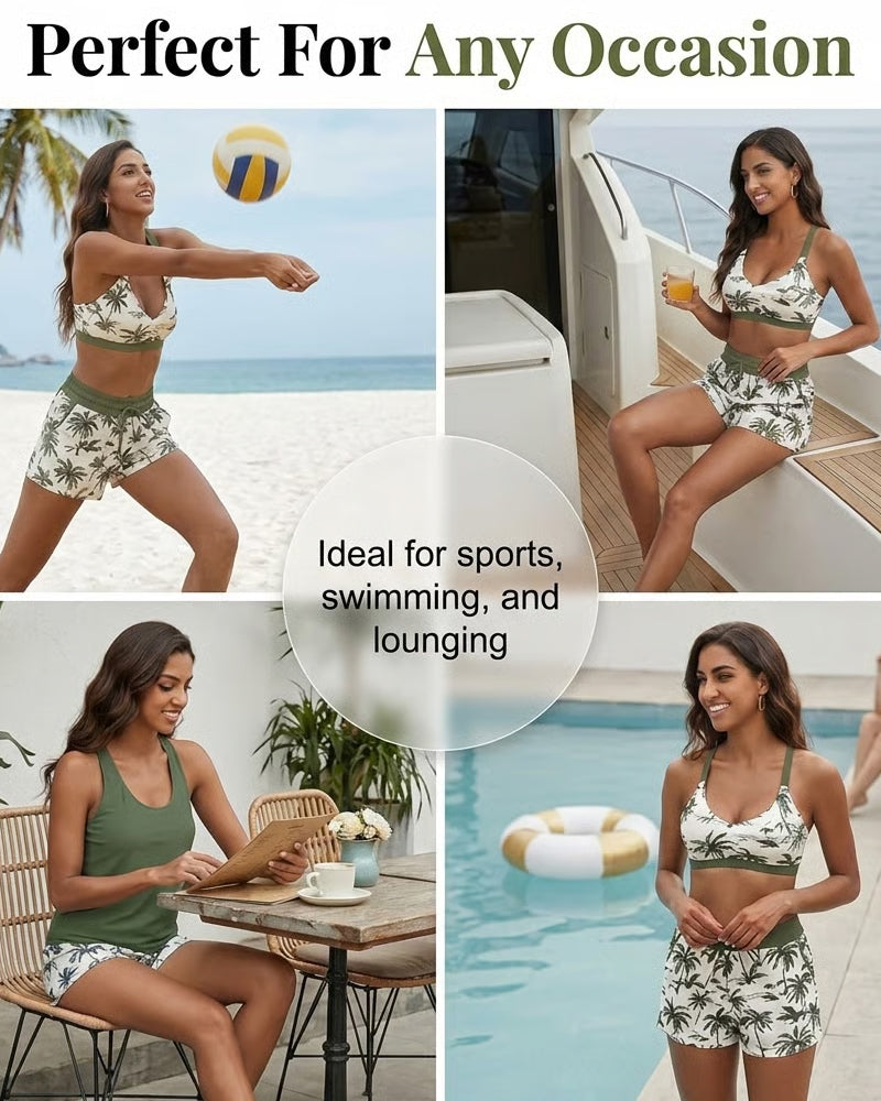 Solene – Three-Piece Tankini Bikini & Cover-Up Set