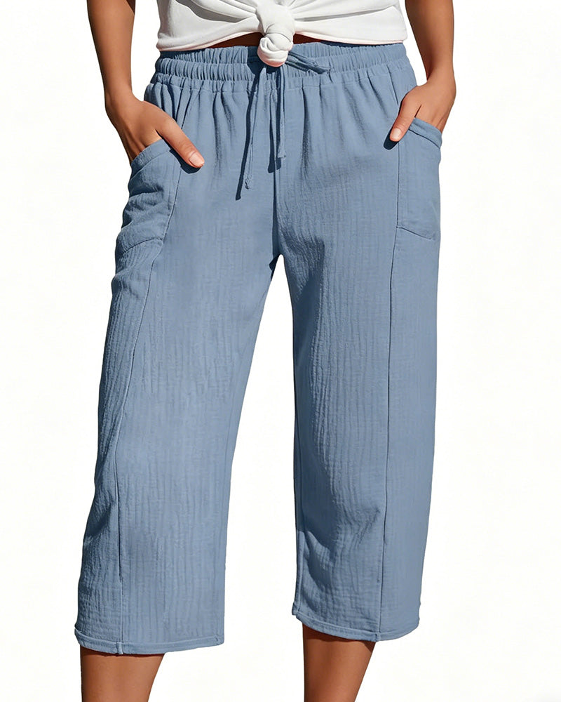 Cleo – Cotton Wide-Leg Cropped Pants