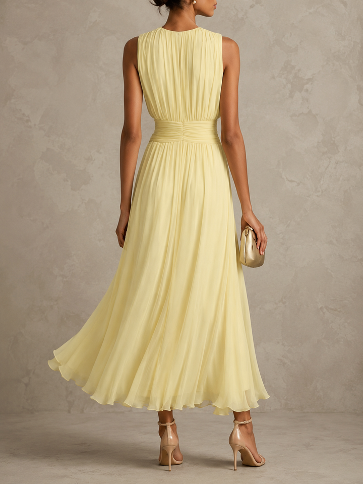 Iselle | Roxanne Ruched Waist Sleeveless Maxi Dress