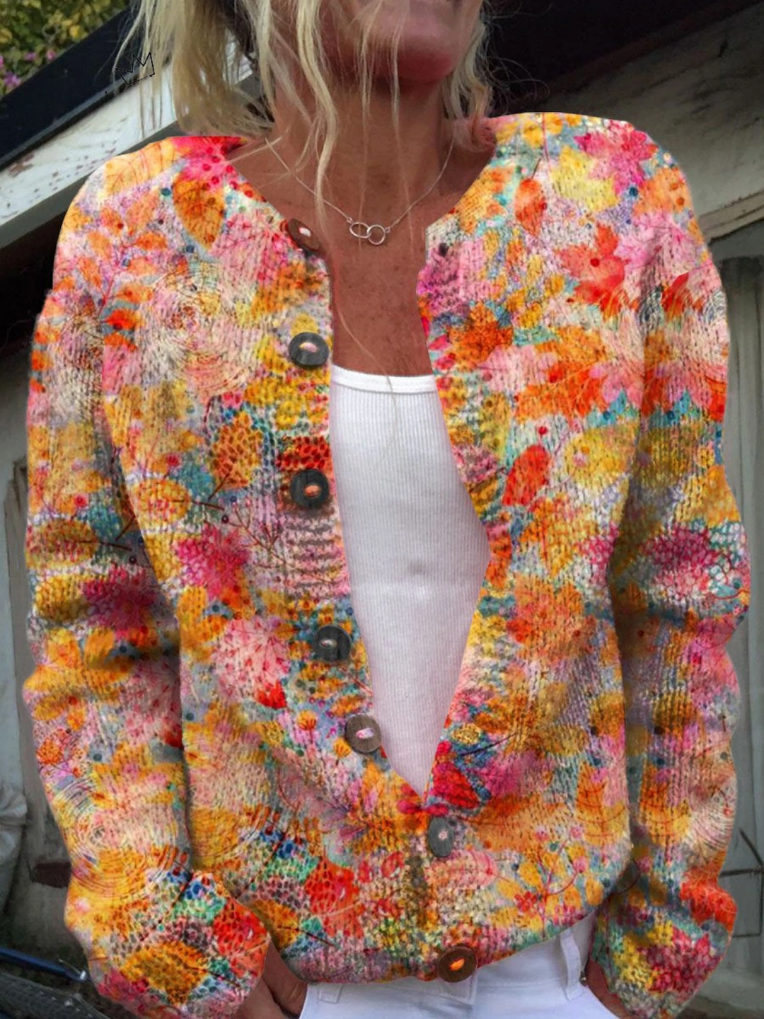Iris | Floral Print Knit Cardigan