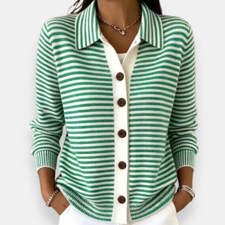 Nola Striped Button Cardigan