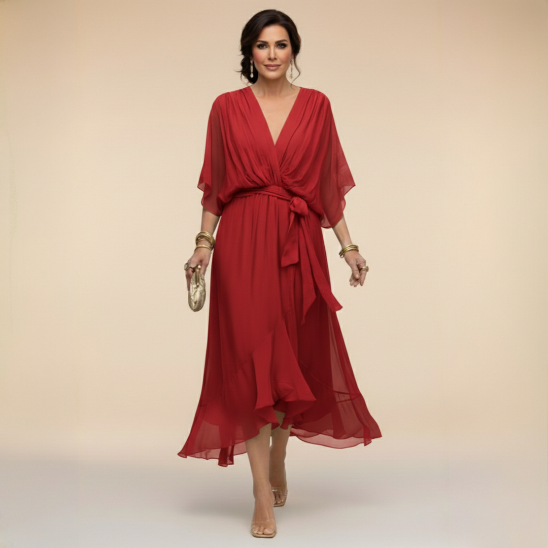 Monica – V-Neck Flowing Dress