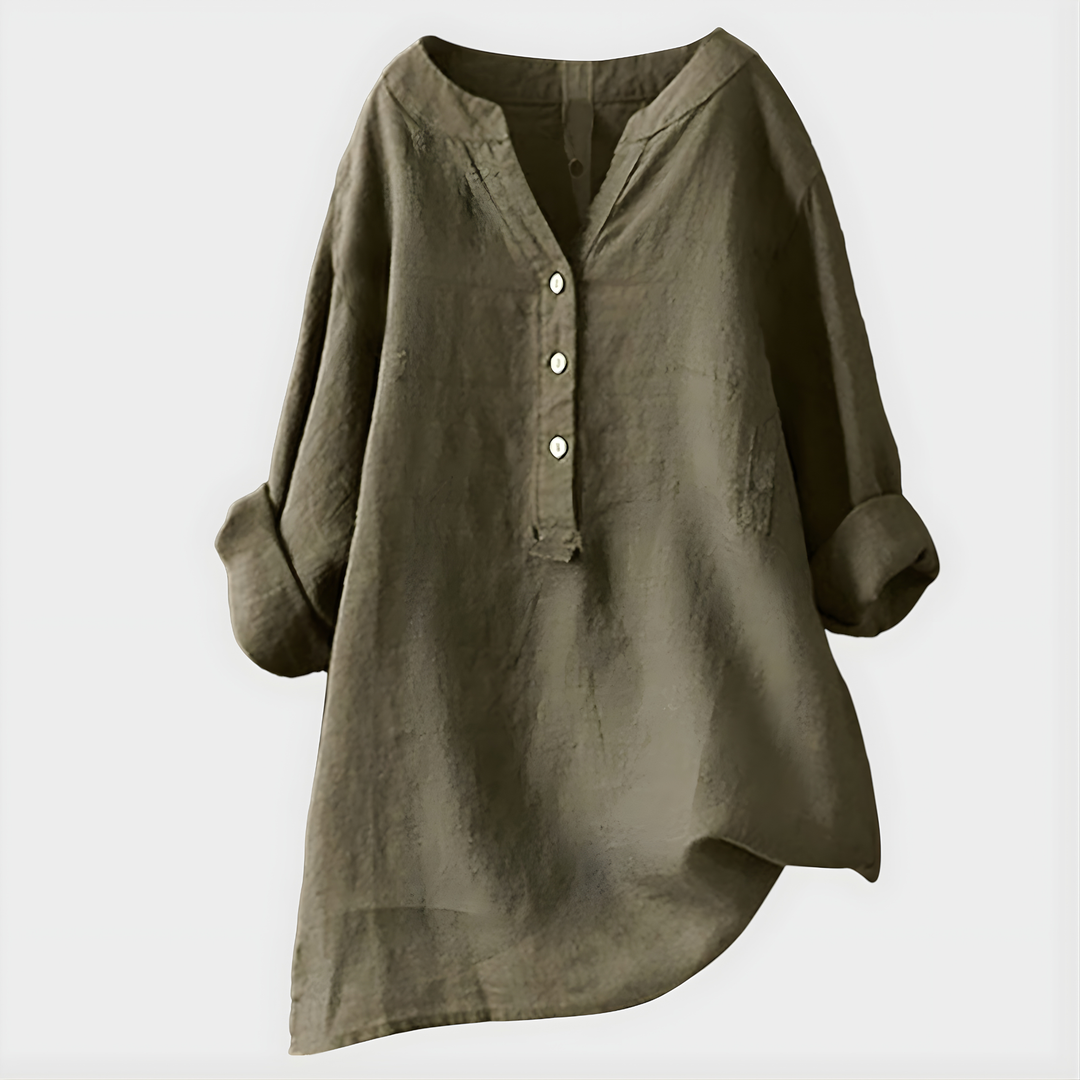 Elara – Elegant V-Neck Blouse