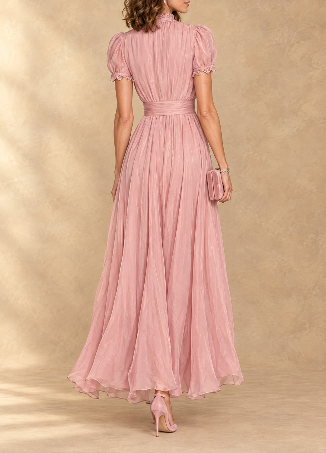 Elia Keyhole Maxi Dress - Pink