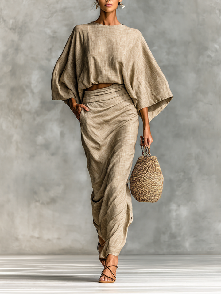Paula Long Sleeve Top and Skirt Set