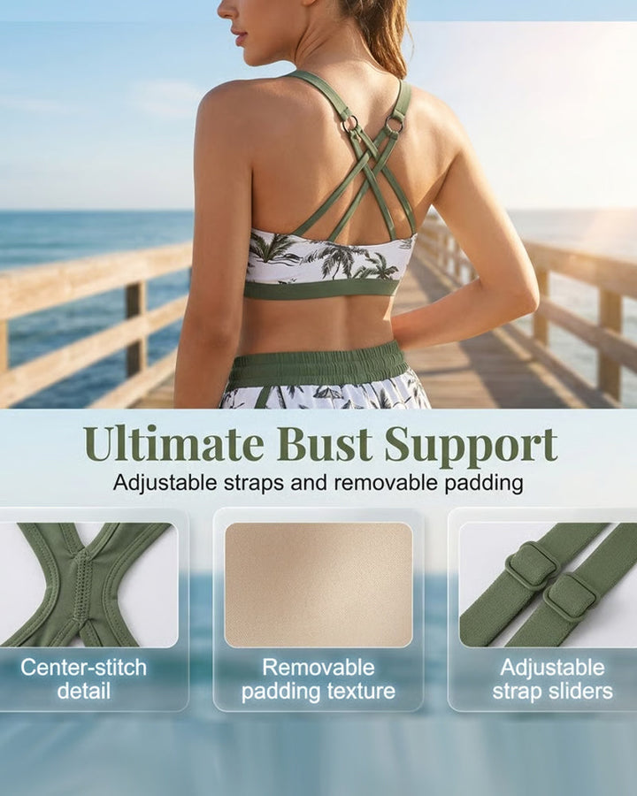 Solene – Three-Piece Tankini Bikini & Cover-Up Set