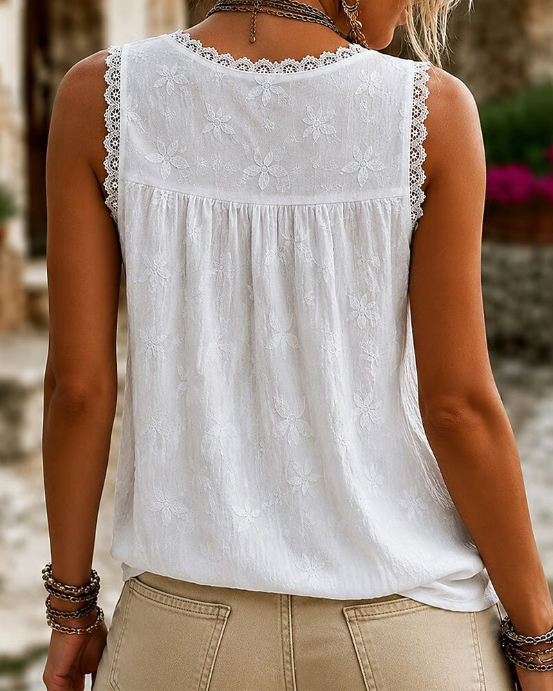 Ava – V-Neck Lace-Up Tank Top