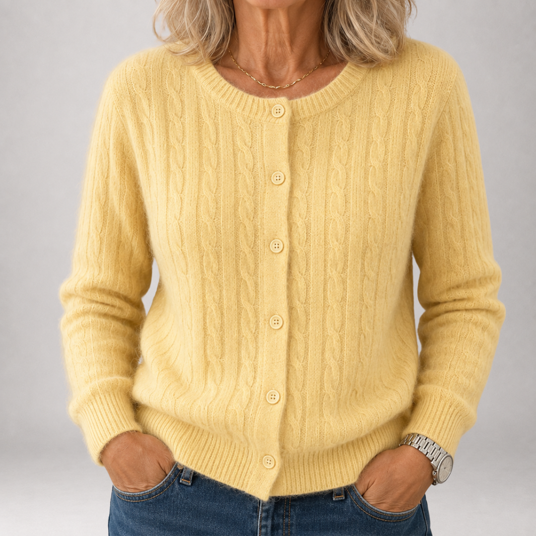 Perrine Cable Knit Button Cardigan
