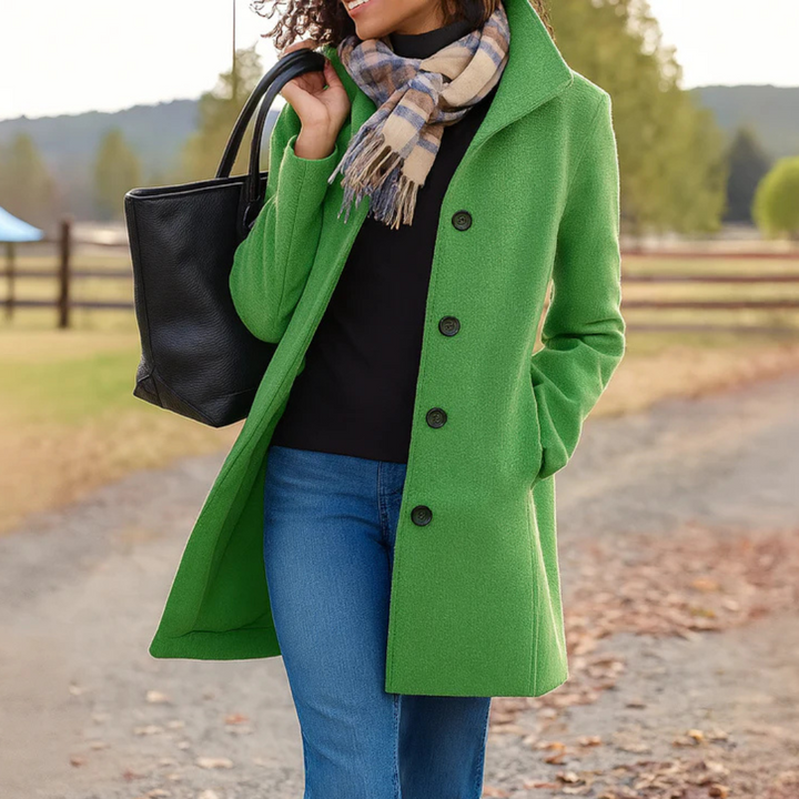 Evelyn | Classic Winter Coat with Button Placket