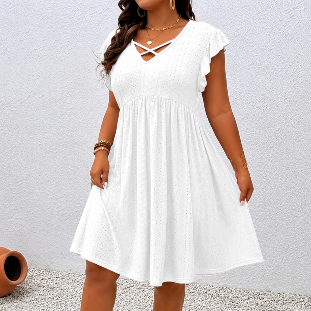 Phoebe – V-Neck Ruffle Dress