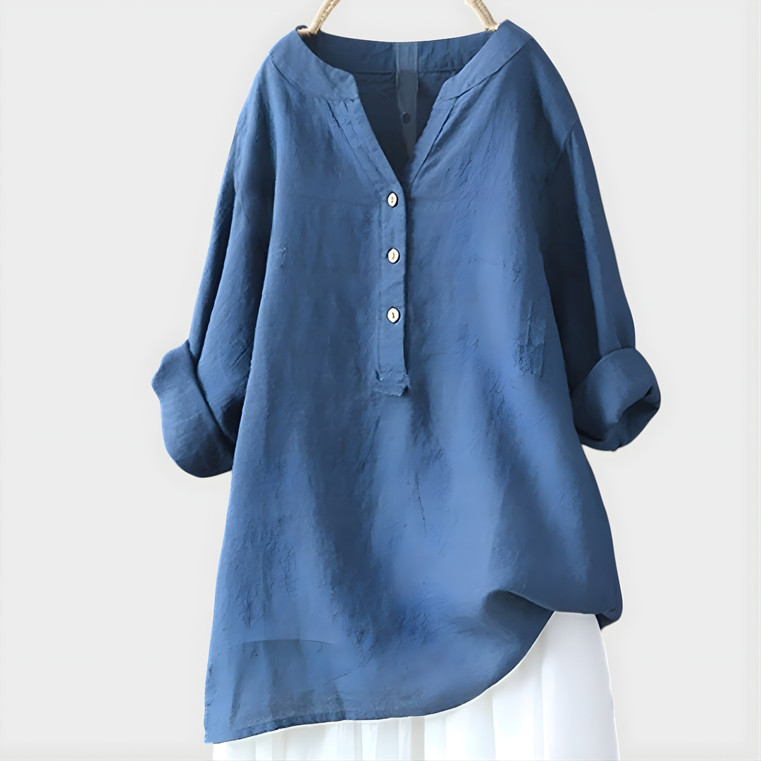 Elara – Elegant V-Neck Blouse