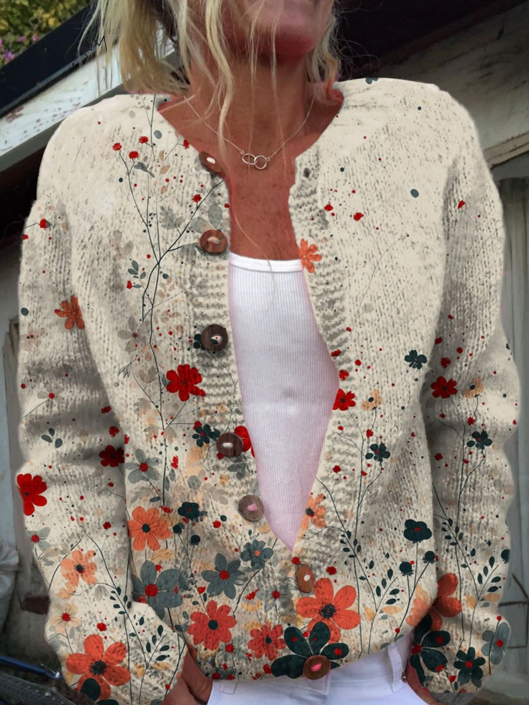 Cordelia | Vintage Floral Knit Cardigan