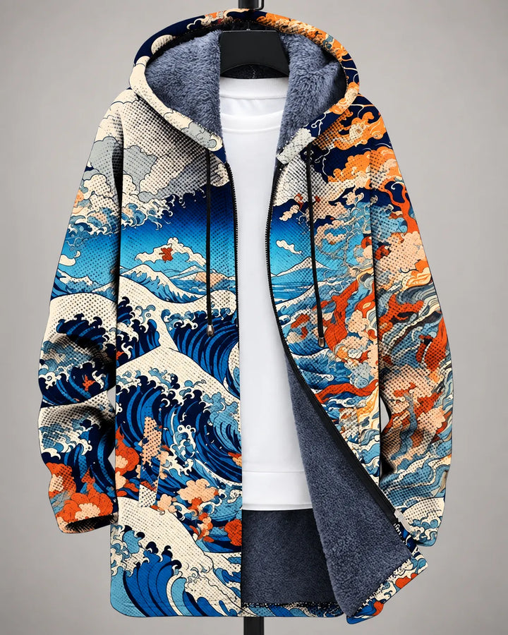 Eliana Starry Cats Art Hooded Jacket