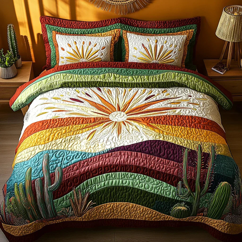 Desert Sunset 3-Piece Quilted Bedding Set
