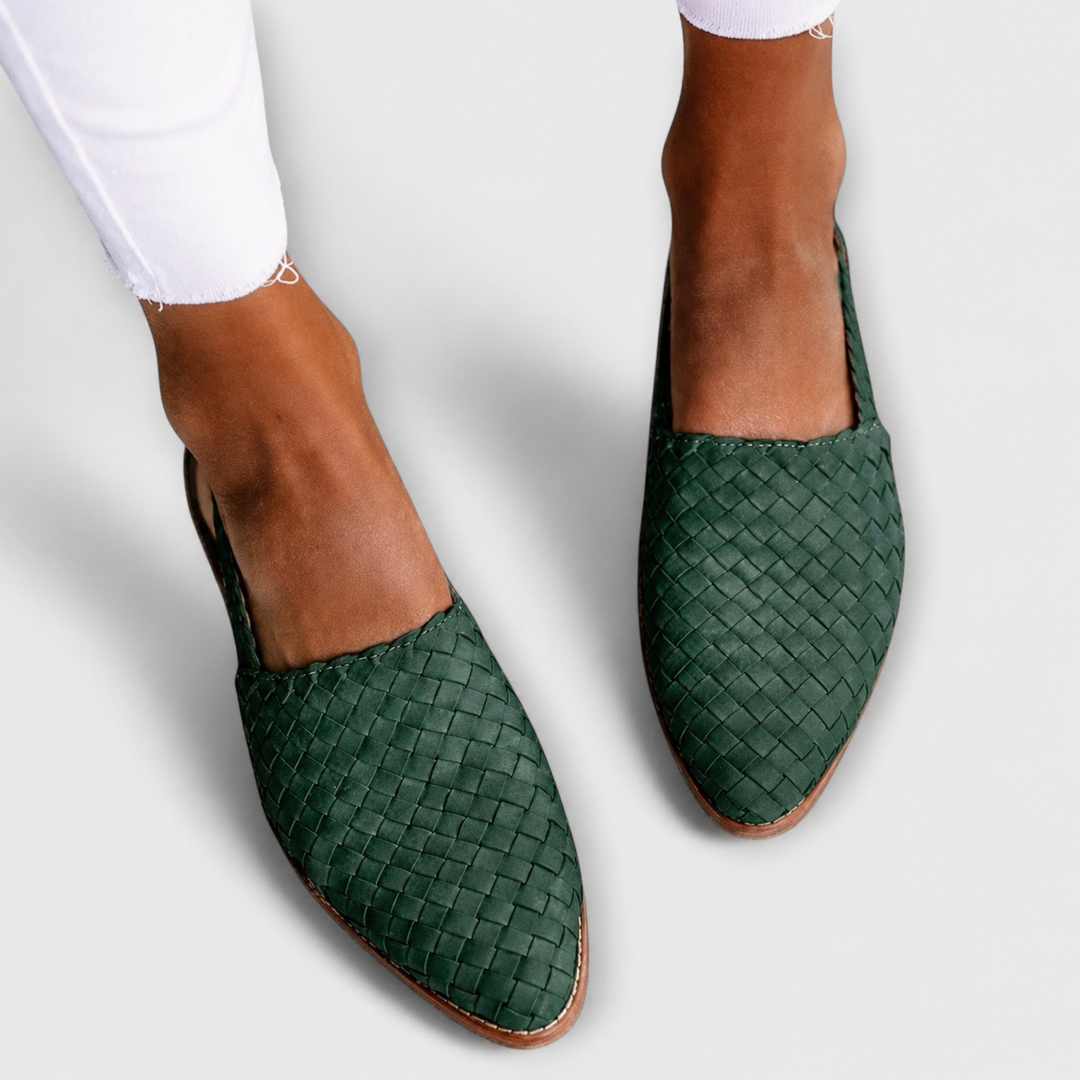 Simone Braided Back-Strap Loafers - Vert