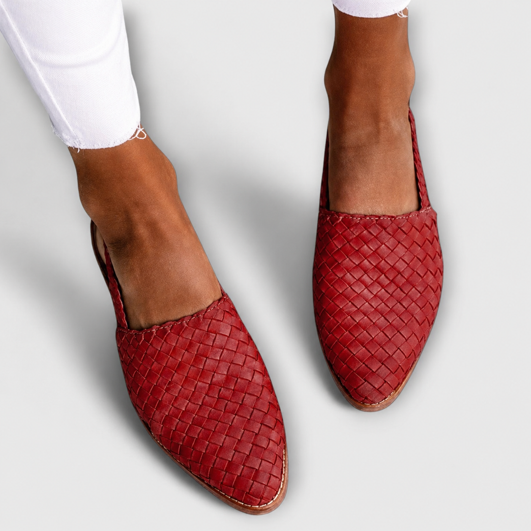 Simone Braided Back-Strap Loafers - Rouge