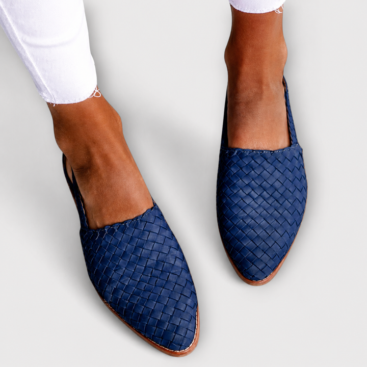 Simone Braided Back-Strap Loafers - Bleu